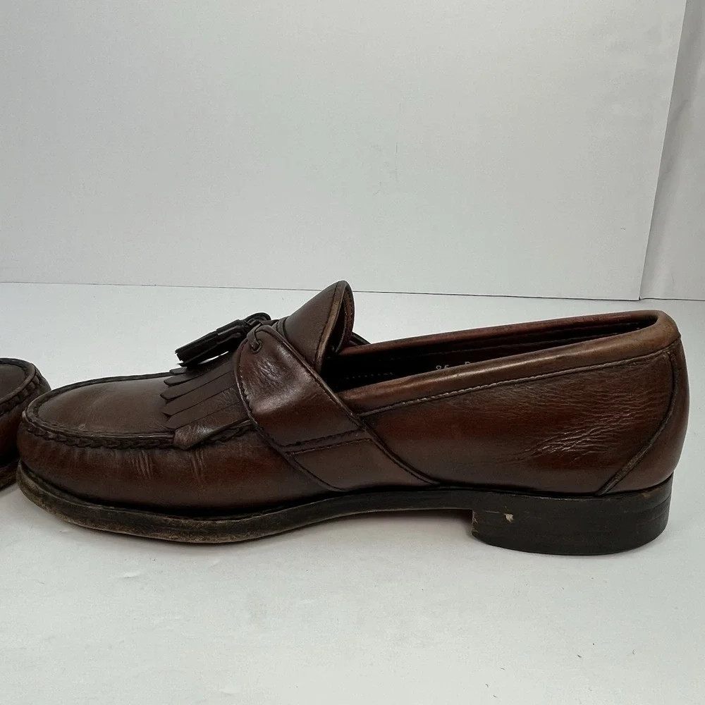 Allen Edmonds Enfield Brown Leather Kiltie Tassel Loafers Slip On Size 8.5D
